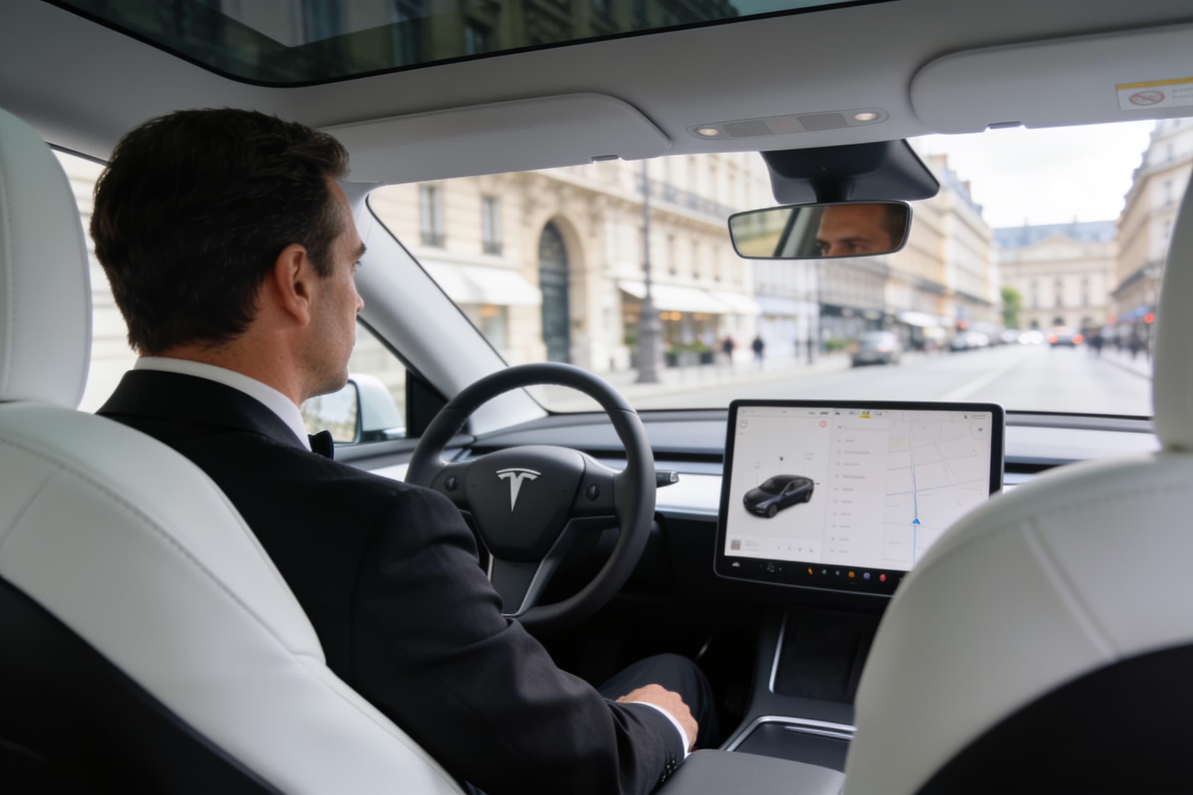 Tesla avec chauffeur en mise à disposition
