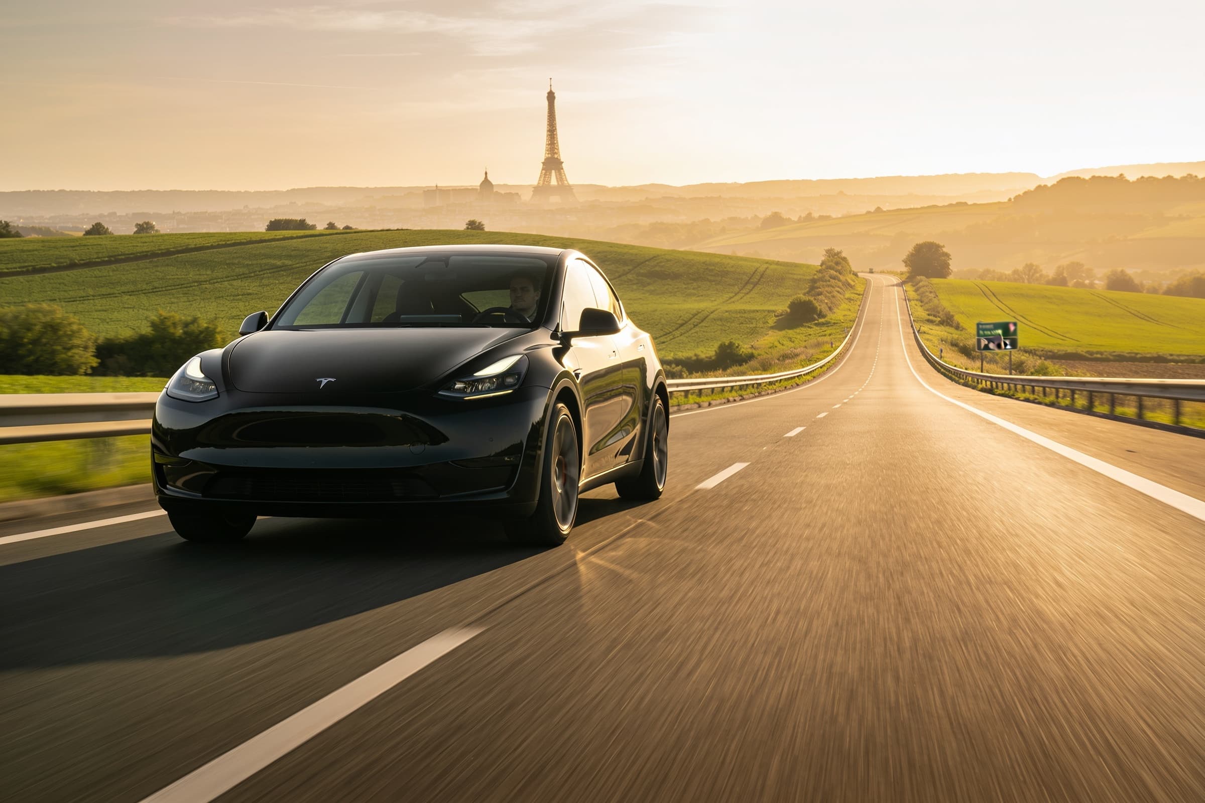 Transfert Transfert Beauvais ⇄ Paris en Tesla avec chauffeur privé