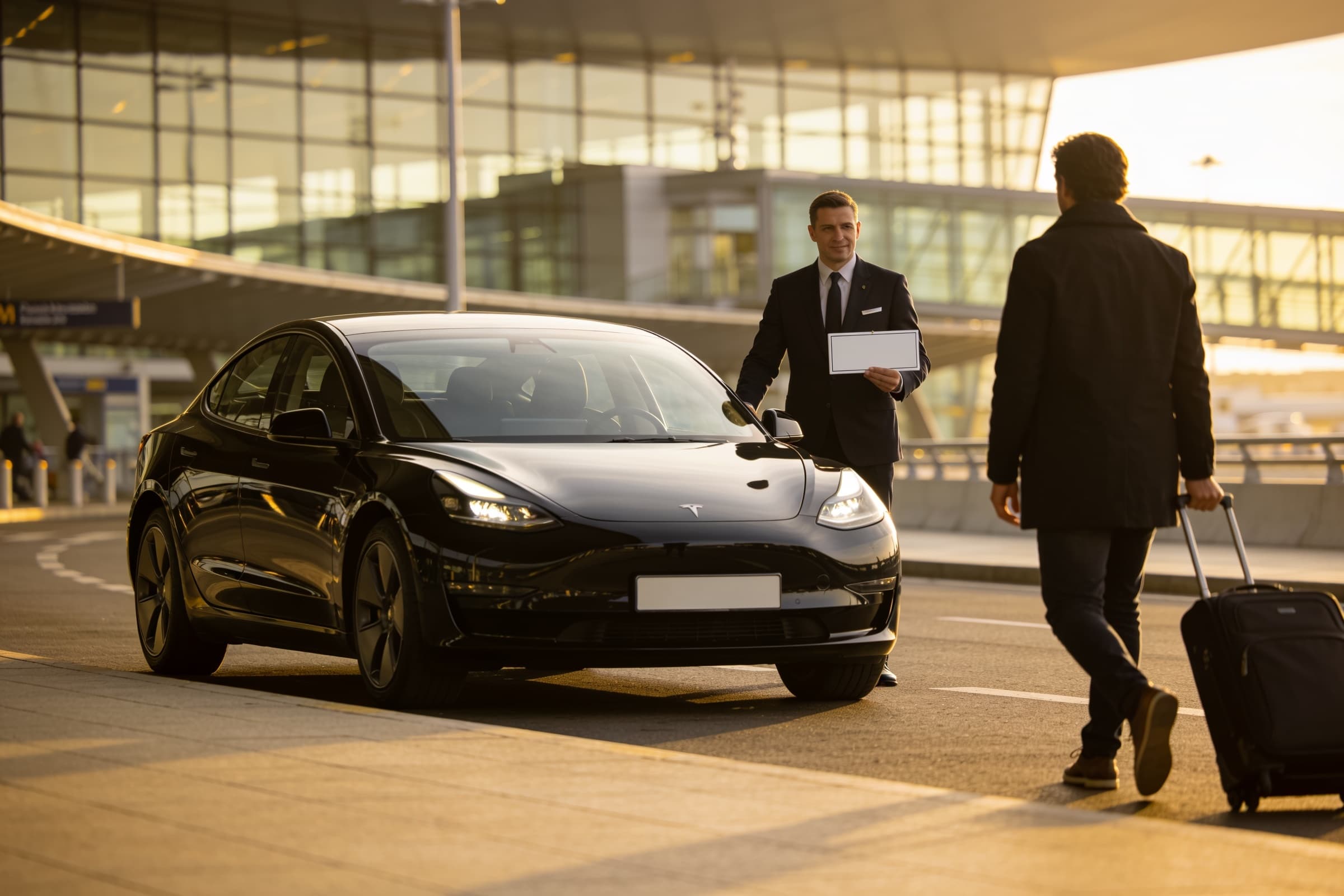 Transfert Transfert CDG ⇄ Paris en Tesla avec chauffeur privé